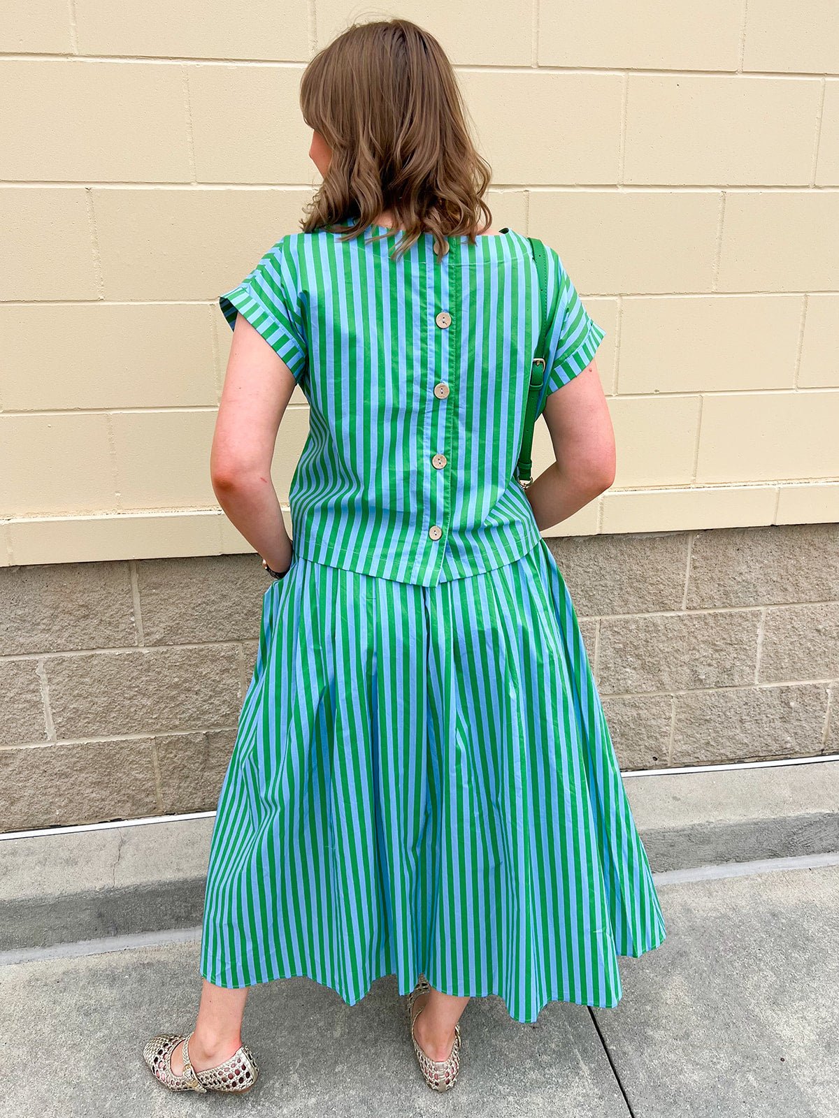 Skyline Striped Top & Maxi Skirt Set - The Pink Pineapple 850