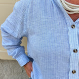 Skyward Linen Button - Up Top - The Pink Pineapple 850