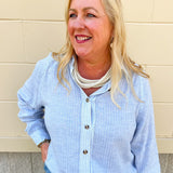 Skyward Linen Button - Up Top - The Pink Pineapple 850