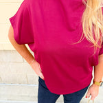 Sleigh Belle Scuba Mock Neck Top - The Pink Pineapple 850