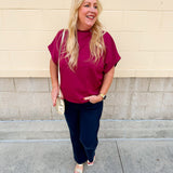 Sleigh Belle Scuba Mock Neck Top - The Pink Pineapple 850