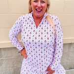 [Smith & Quinn] Ava Quarter Zip - Alabama Dot Floral - The Pink Pineapple 850