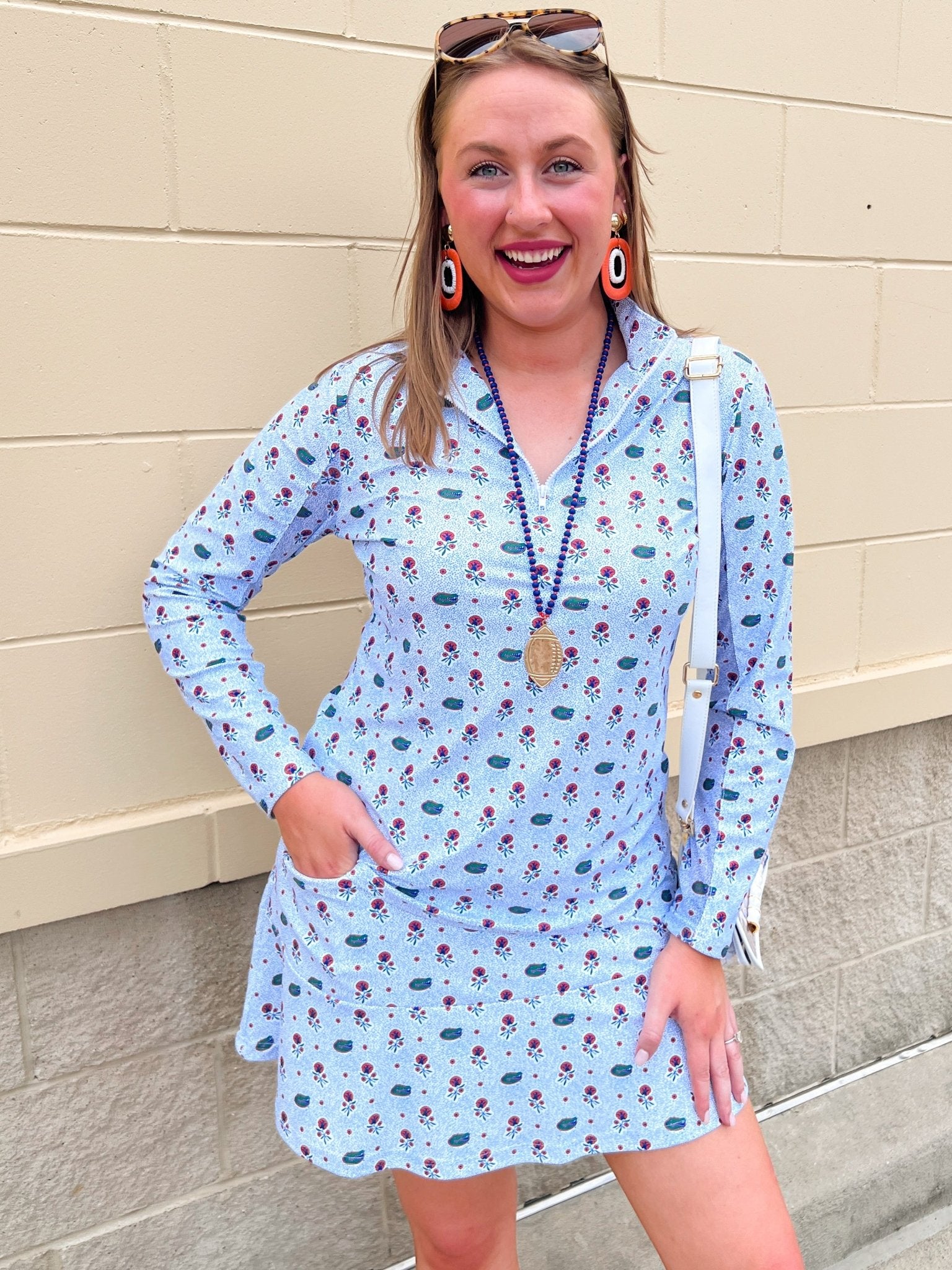 [Smith & Quinn] Ava Quarter Zip - Florida Dot Floral - The Pink Pineapple 850
