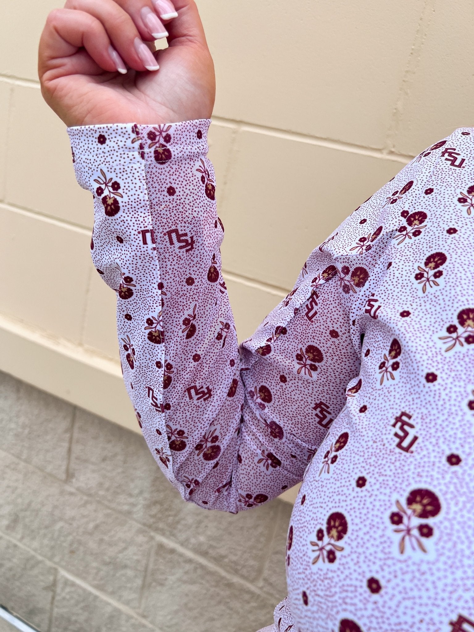 [Smith & Quinn] Ava Quarter Zip - Florida State Dot Floral - The Pink Pineapple 850