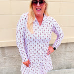 [Smith & Quinn] Ava Quarter Zip - Florida State Dot Floral - The Pink Pineapple 850