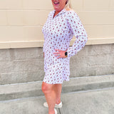 [Smith & Quinn] Ava Quarter Zip - Florida State Dot Floral - The Pink Pineapple 850