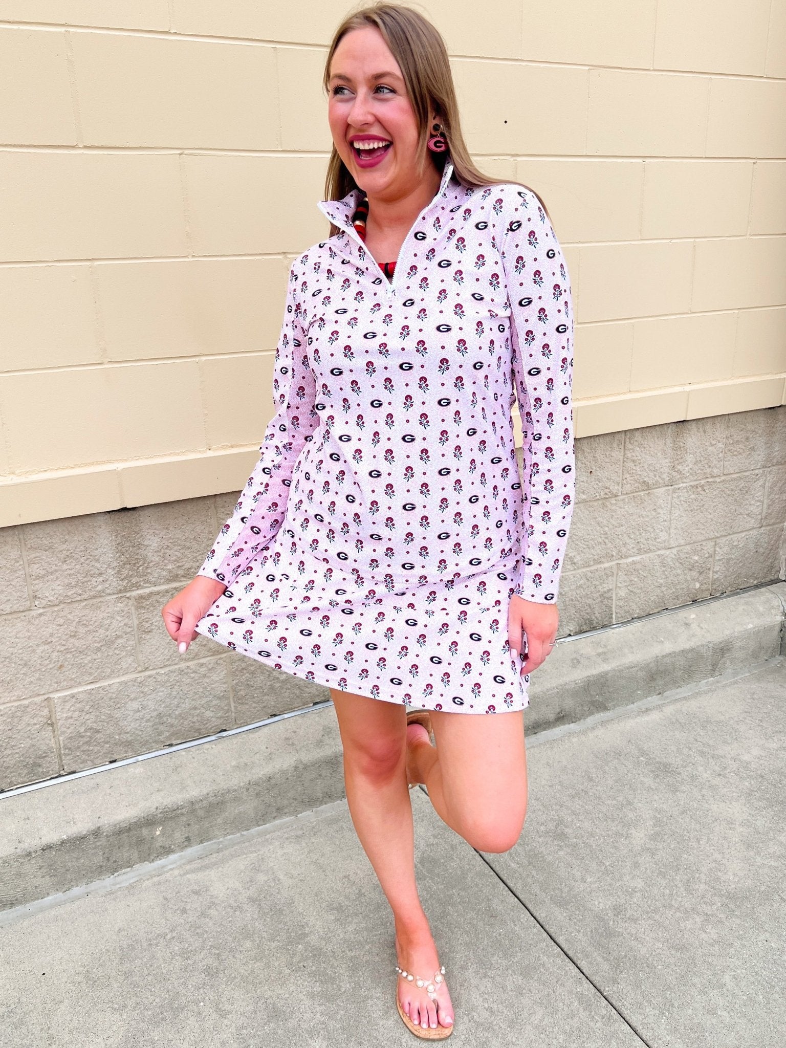 [Smith & Quinn] Ava Quarter Zip - Georgia Dot Floral - The Pink Pineapple 850