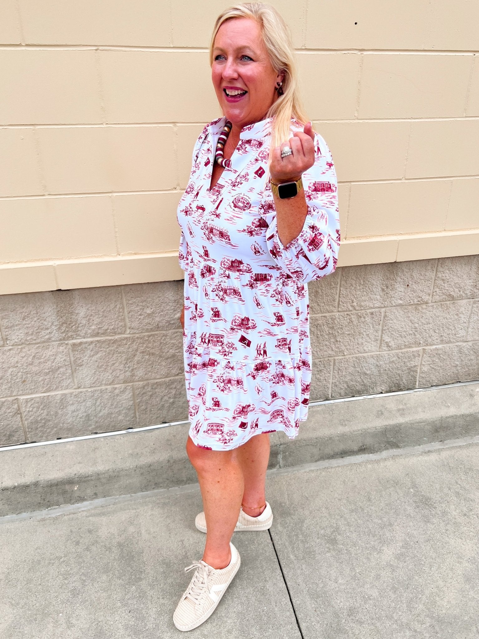 [Smith & Quinn] Tory Dress - Alabama Gameday Toile - The Pink Pineapple 850