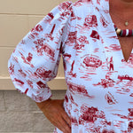 [Smith & Quinn] Tory Dress - Alabama Gameday Toile - The Pink Pineapple 850