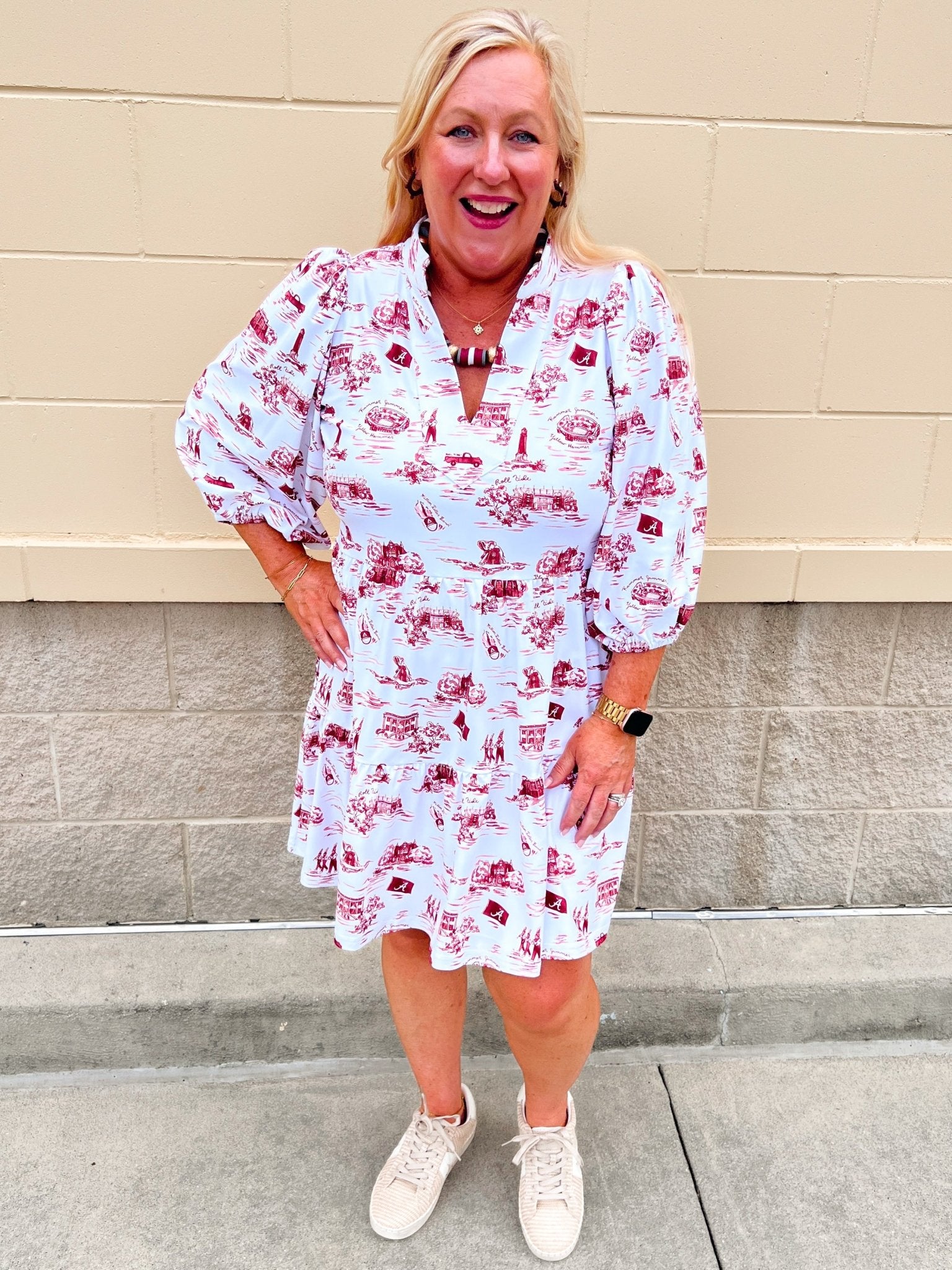 [Smith & Quinn] Tory Dress - Alabama Gameday Toile - The Pink Pineapple 850