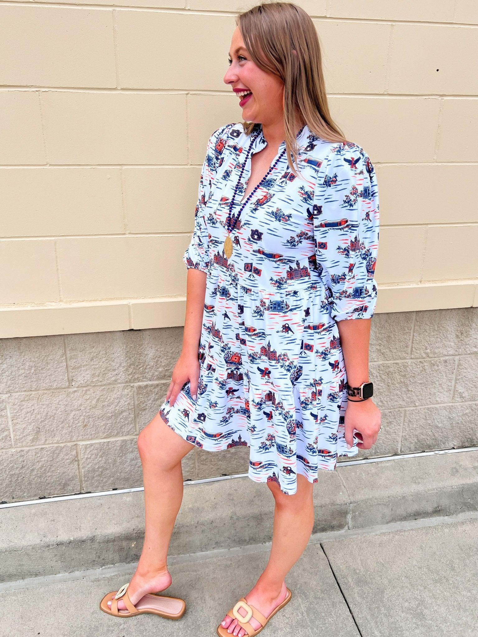 [Smith & Quinn] Tory Dress - Auburn Gameday Toile - The Pink Pineapple 850