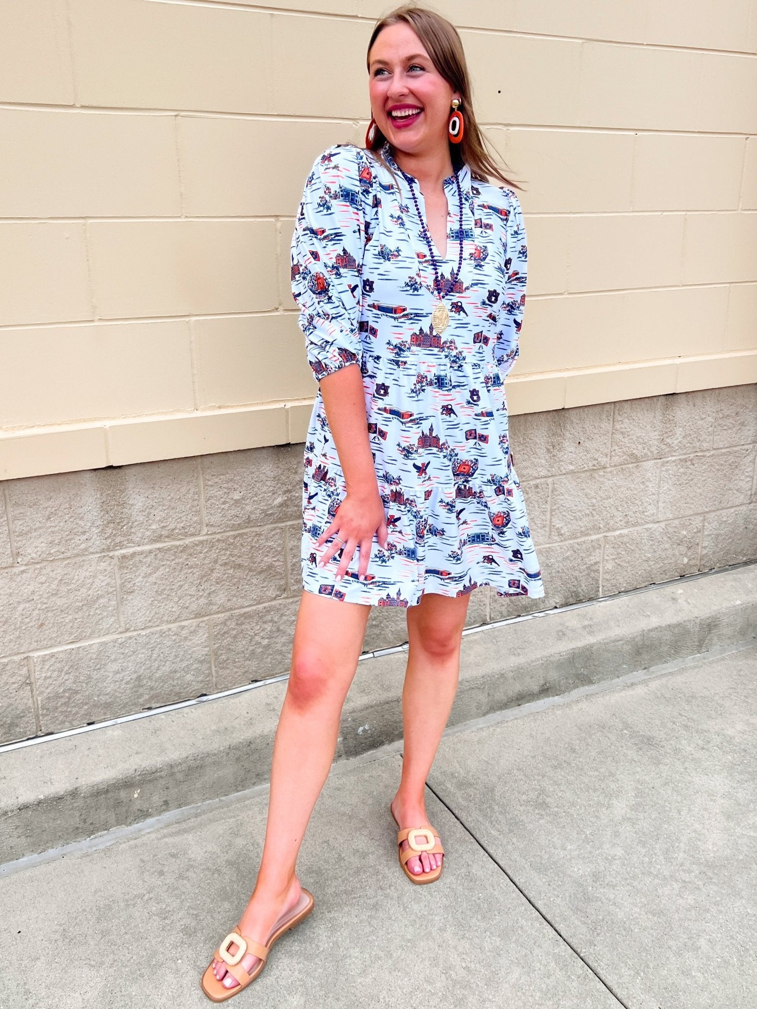 [Smith & Quinn] Tory Dress - Auburn Gameday Toile - The Pink Pineapple 850