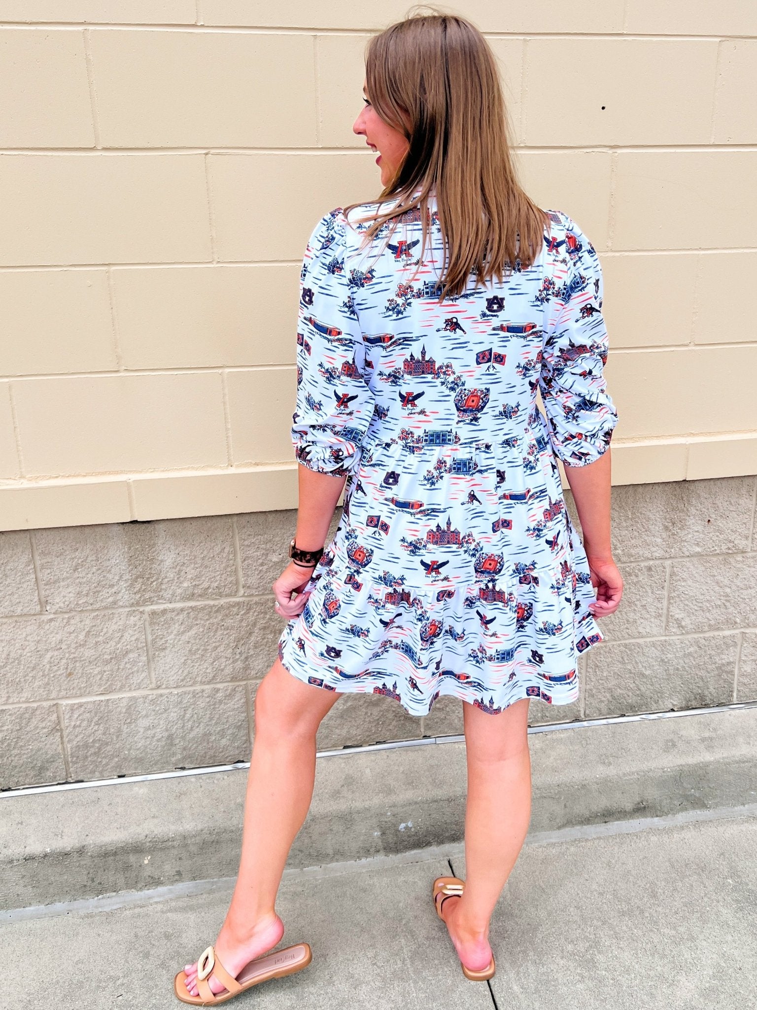 [Smith & Quinn] Tory Dress - Auburn Gameday Toile - The Pink Pineapple 850
