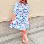 [Smith & Quinn] Tory Dress - Florida Gameday Toile - The Pink Pineapple 850