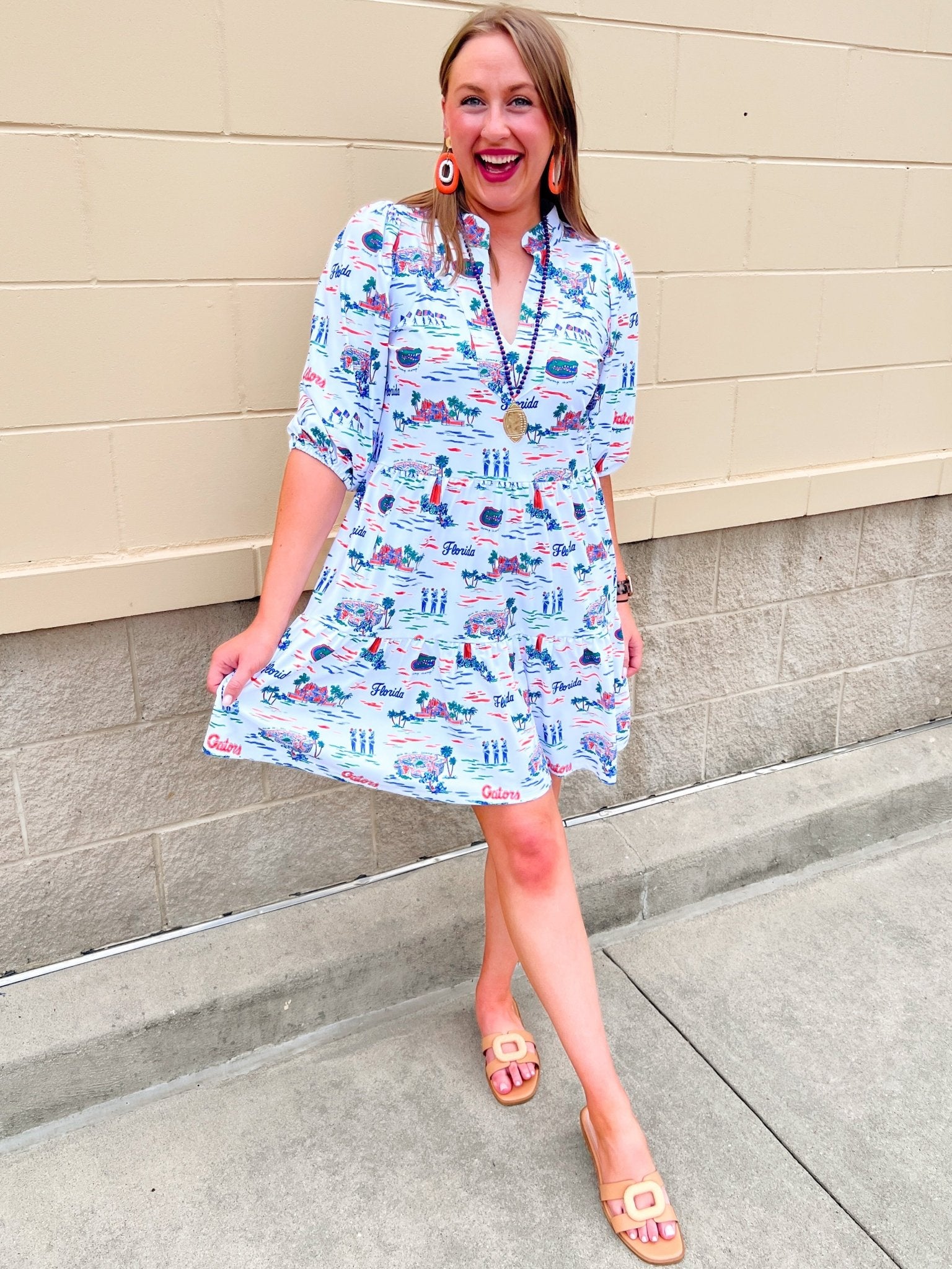 [Smith & Quinn] Tory Dress - Florida Gameday Toile - The Pink Pineapple 850
