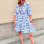 [Smith & Quinn] Tory Dress - Florida Gameday Toile - The Pink Pineapple 850