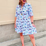[Smith & Quinn] Tory Dress - Florida Gameday Toile - The Pink Pineapple 850
