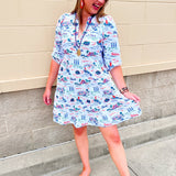 [Smith & Quinn] Tory Dress - Florida Gameday Toile - The Pink Pineapple 850