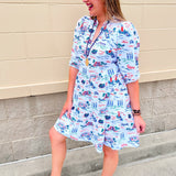 [Smith & Quinn] Tory Dress - Florida Gameday Toile - The Pink Pineapple 850