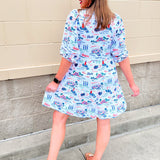[Smith & Quinn] Tory Dress - Florida Gameday Toile - The Pink Pineapple 850