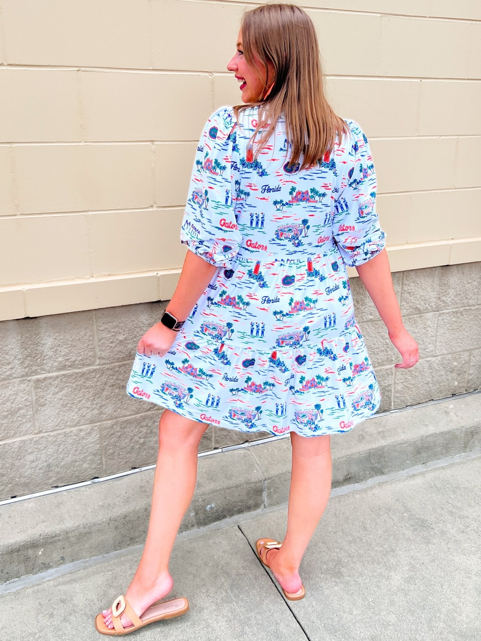 [Smith & Quinn] Tory Dress - Florida Gameday Toile - The Pink Pineapple 850