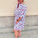 [Smith & Quinn] Tory Dress - Georgia Gameday Toile - The Pink Pineapple 850