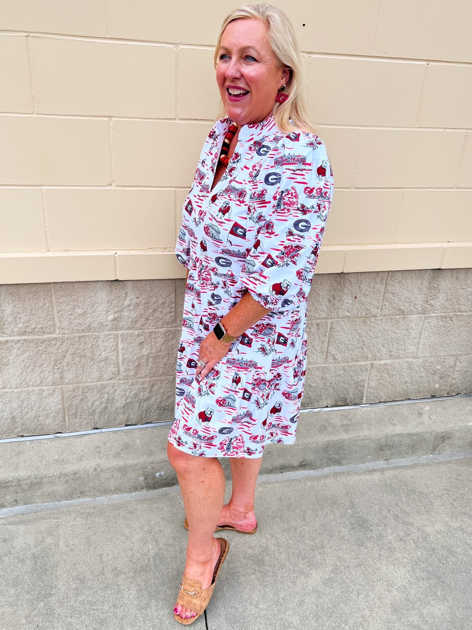 [Smith & Quinn] Tory Dress - Georgia Gameday Toile - The Pink Pineapple 850