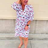 [Smith & Quinn] Tory Dress - Georgia Gameday Toile - The Pink Pineapple 850