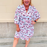 [Smith & Quinn] Tory Dress - Georgia Gameday Toile - The Pink Pineapple 850