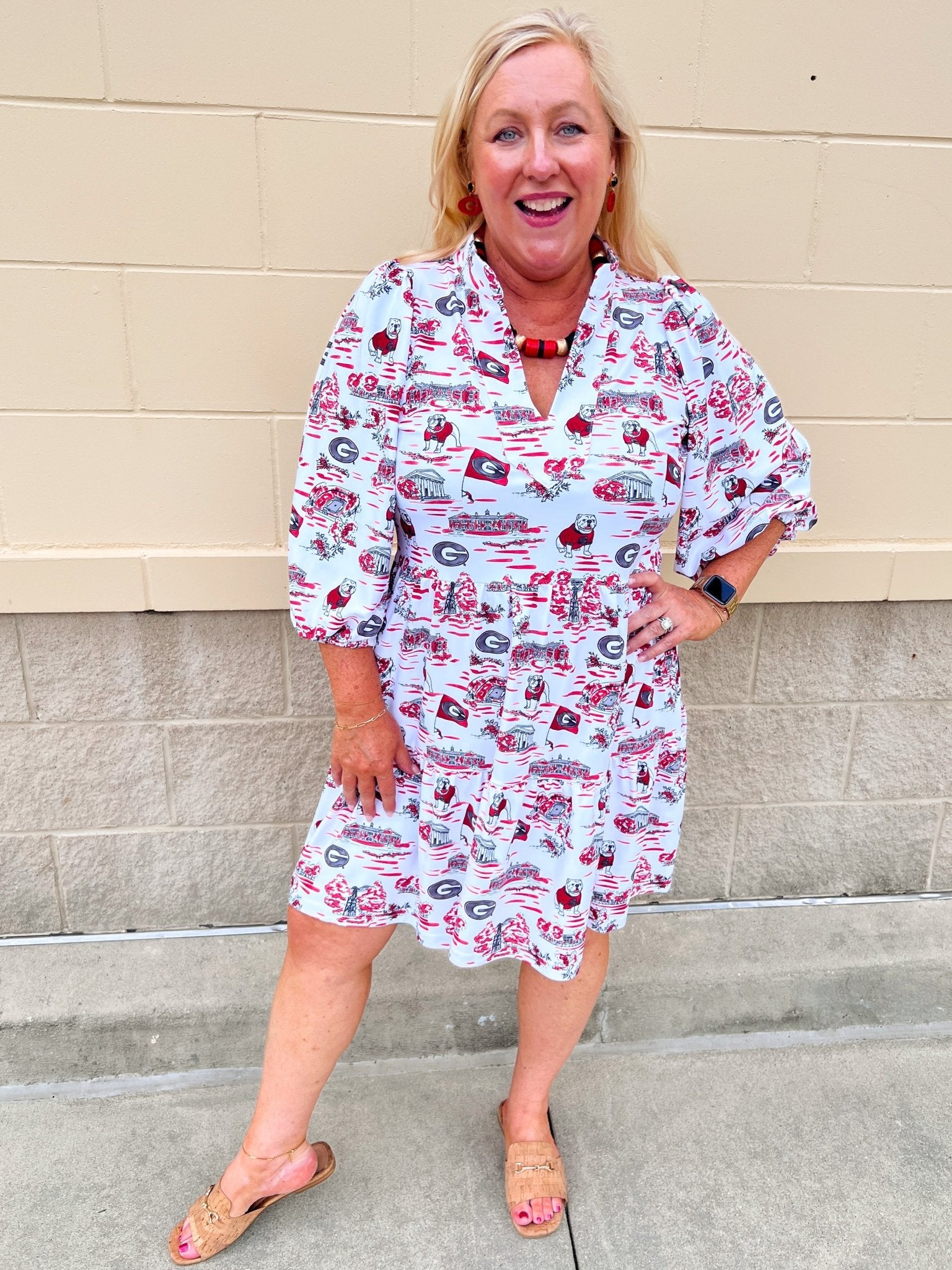 [Smith & Quinn] Tory Dress - Georgia Gameday Toile - The Pink Pineapple 850