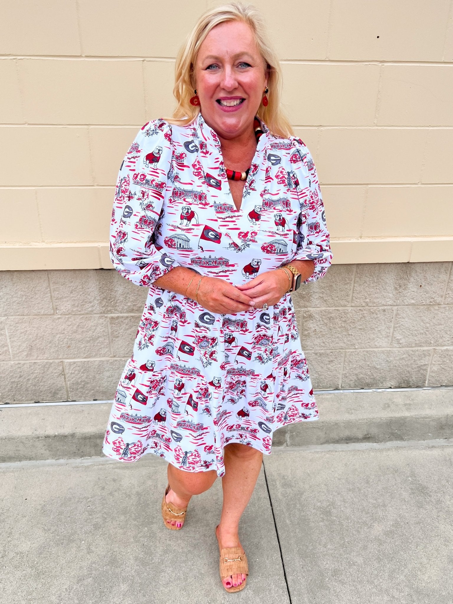 [Smith & Quinn] Tory Dress - Georgia Gameday Toile - The Pink Pineapple 850