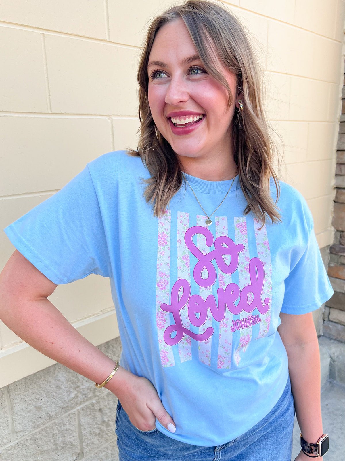 So Loved Stripe Tee - The Pink Pineapple 850