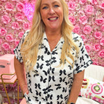 So Lovely Satin Bow Pajama Top - The Pink Pineapple 850