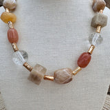 Soft Balance Stone & Acrylic Beaded Necklace - The Pink Pineapple 850