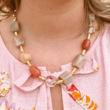 Soft Balance Stone & Acrylic Beaded Necklace - The Pink Pineapple 850