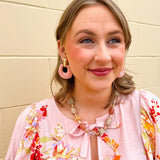 Soft Balance Stone & Acrylic Beaded Necklace - The Pink Pineapple 850