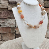 Soft Balance Stone & Acrylic Beaded Necklace - The Pink Pineapple 850