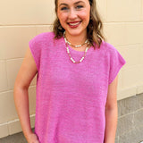 Soft Edit Drop Shoulder Sweater in Pink - The Pink Pineapple 850