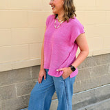 Soft Edit Drop Shoulder Sweater in Pink - The Pink Pineapple 850