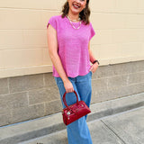 Soft Edit Drop Shoulder Sweater in Pink - The Pink Pineapple 850