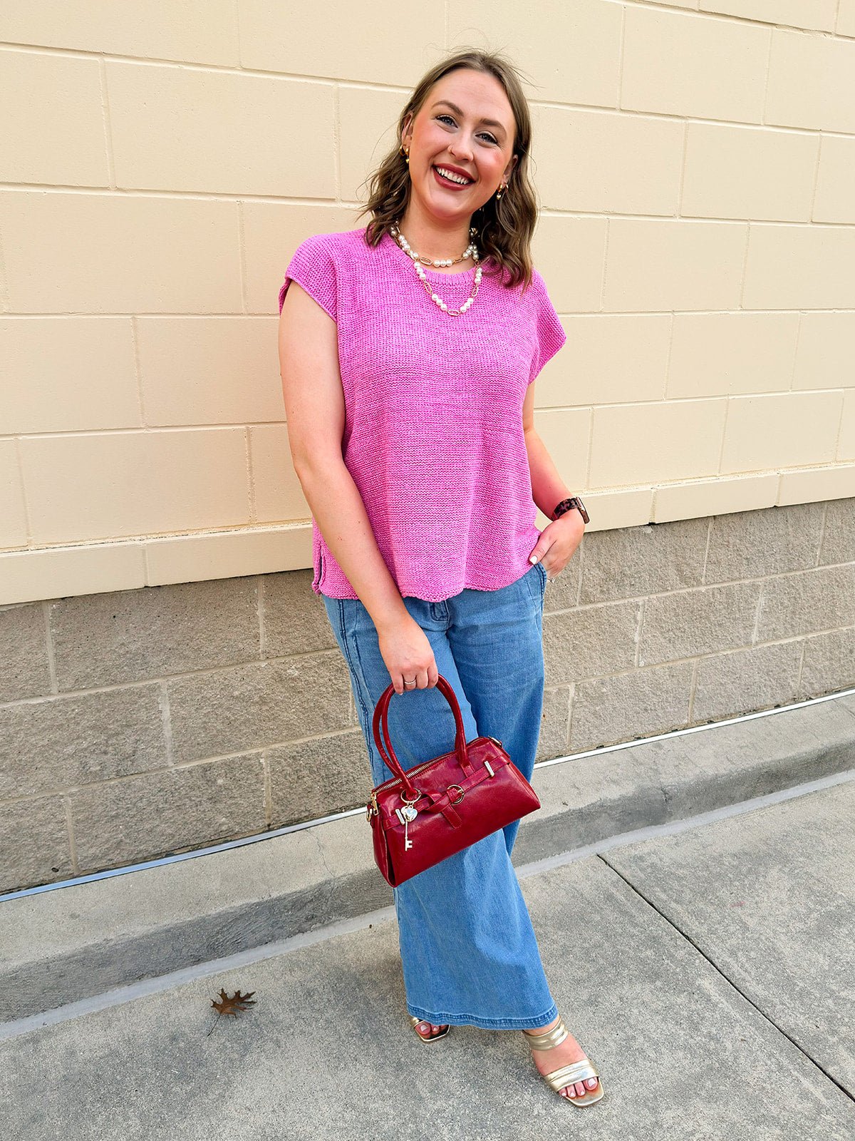 Soft Edit Drop Shoulder Sweater in Pink - The Pink Pineapple 850