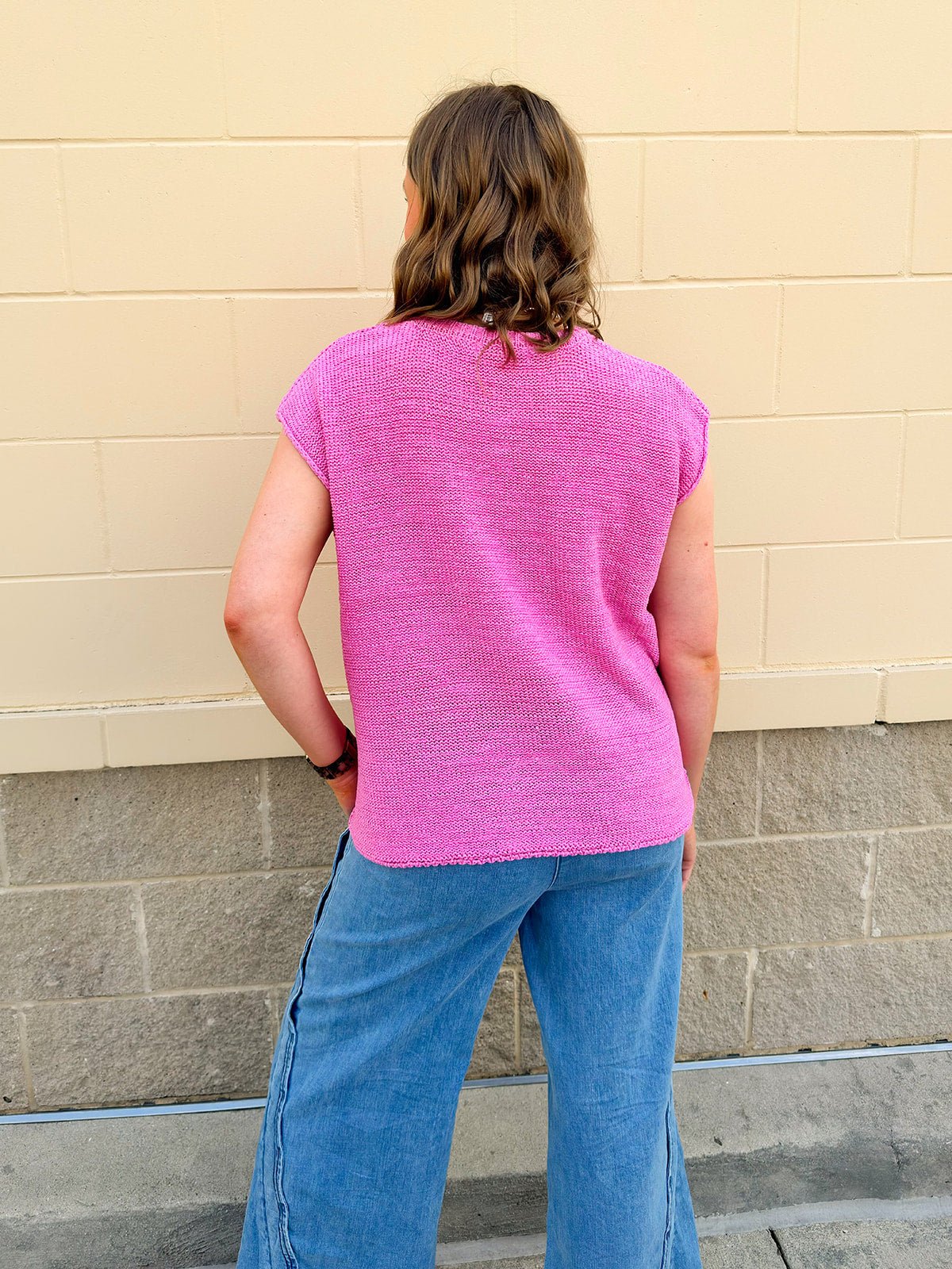 Soft Edit Drop Shoulder Sweater in Pink - The Pink Pineapple 850