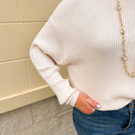 Soft Serenity Cream Boatneck Lightweight Sweater - The Pink Pineapple 850