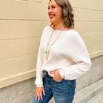 Soft Serenity Cream Boatneck Lightweight Sweater - The Pink Pineapple 850