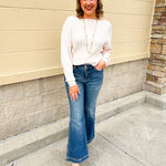 Soft Serenity Cream Boatneck Lightweight Sweater - The Pink Pineapple 850