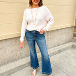 Soft Serenity Cream Boatneck Lightweight Sweater - The Pink Pineapple 850