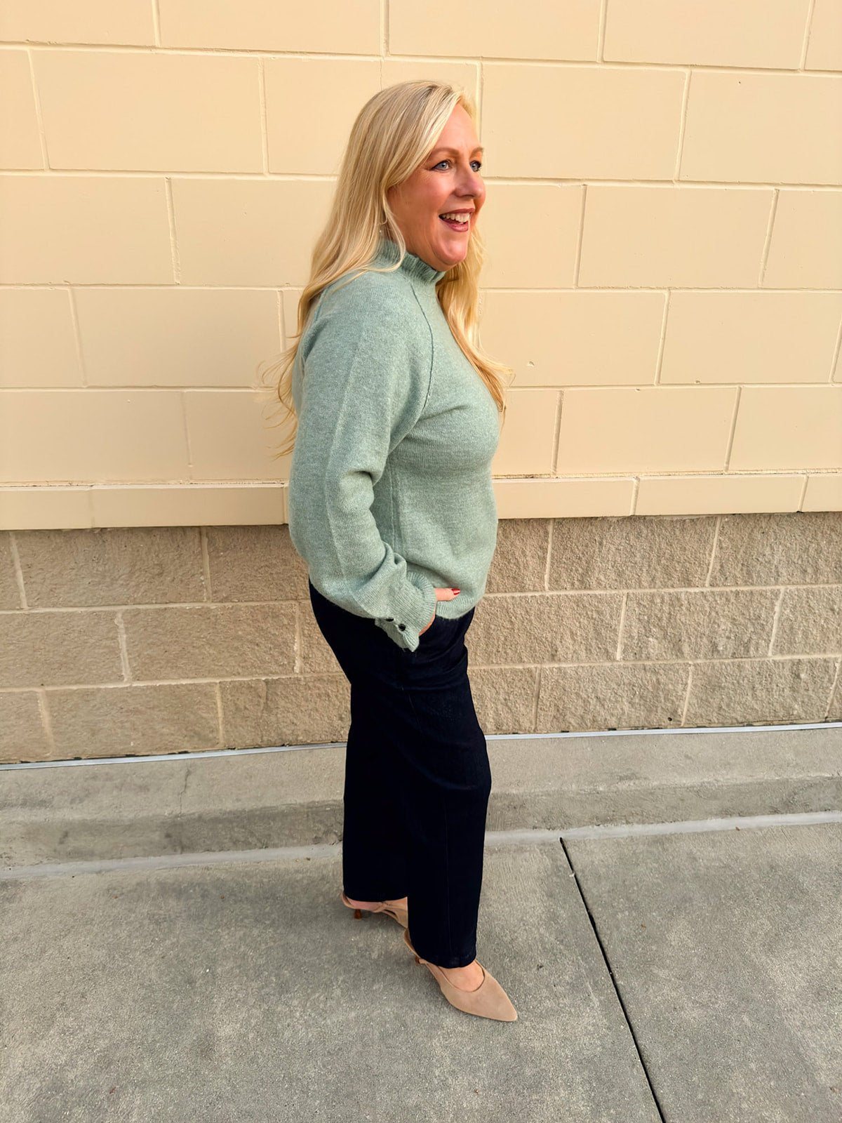 Soft Serenity Ruffle Sweater - The Pink Pineapple 850