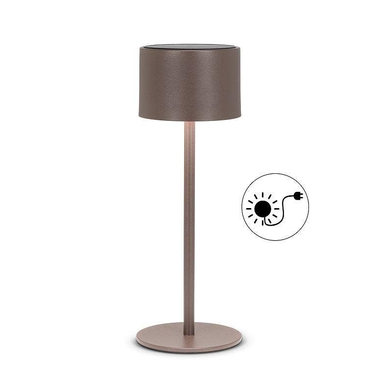 Solar Glow LED Outdoor Table Lamp | Charcoal Brown - The Pink Pineapple 850