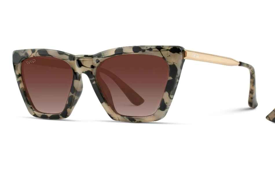 Sophia Polarized Sunglasses - Beige Tortoise/Gradient Brown Lens - The Pink Pineapple 850