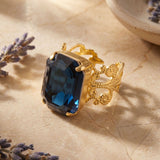 [Sorrelli] Brynn Cocktail Ring - Montana Blue | Bright Gold-Tone - The Pink Pineapple 850